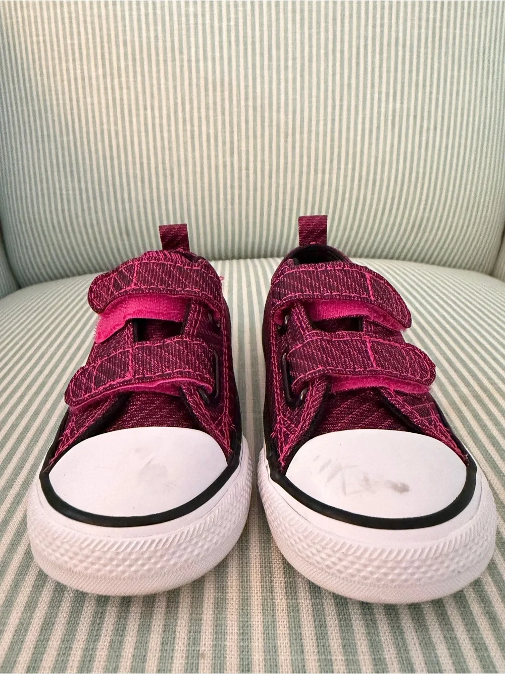 Converse Pink Magenta Velcro Baby Toddler Sneakers - Size 6